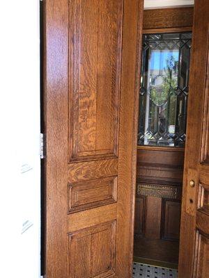 Doors after without burn marks perfectly stained to match front door