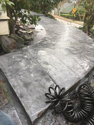 Colored stamped concrete