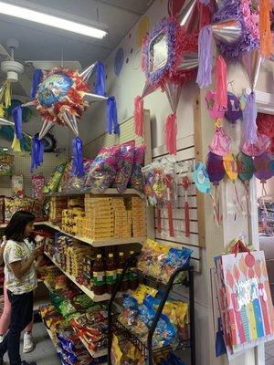 Lots of candy to choose from and you can also great a piñata and the stick is sold separately