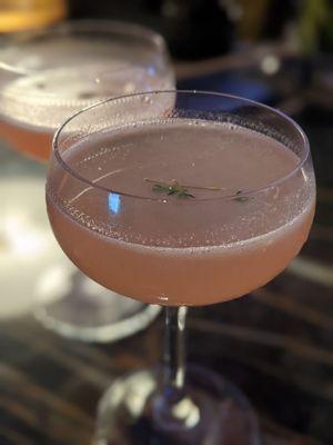 A rum cocktail with thyme.