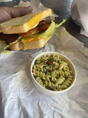 Friday BELT sandwich with pasta salad! One GREAT lunch!