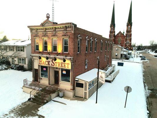 Outside view of the bar.