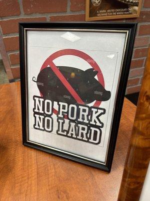 no pork, no lard