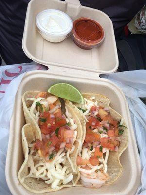 Delicious shrimp tacos