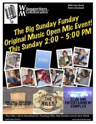 Every Sunday then stay for the Blues Jam at 6