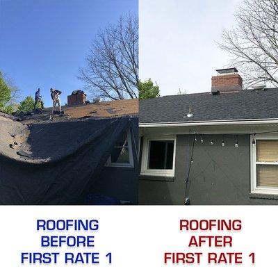 Roofing Repair Before and After First Rate 1