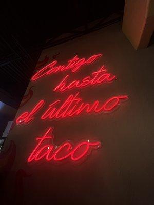 Neon sign near the entrance