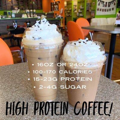 Get it hot, blended, or iced -- our protein coffee is the best!