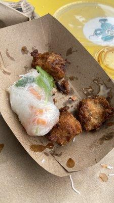 Spring roll and nuggets