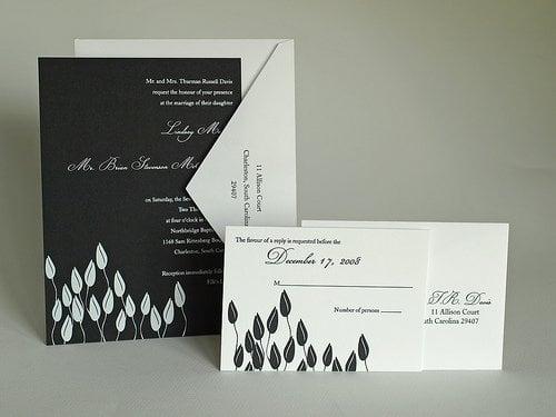 Black and White Letterpress Invitation