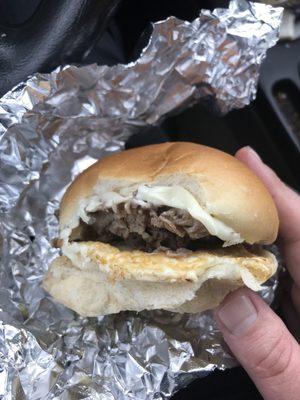 Steak, egg, and cheese