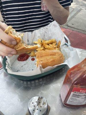 Fish sandwich and fries