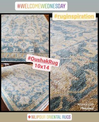 Rug inspiration just hit our rug show room with this Oushak Rug on this Welcome Wednesday! We love its colors, design and texture!