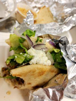 Lamb gyro with feta and no tomatoes