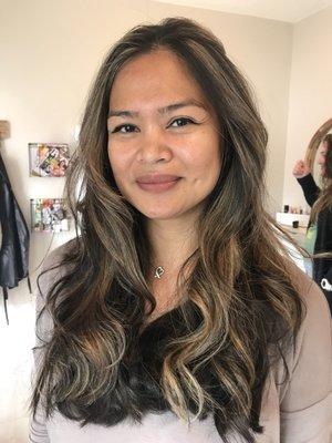 Balayage, cut and style by Carrie