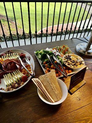 Cold cuts, cheese, veggies and hummus