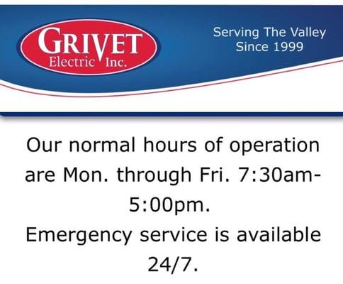 Emergent service is available 24/7