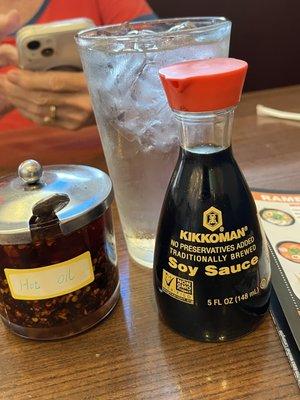 Hot oil and soy sauce