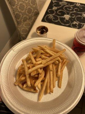 French Fries with the oreo sundae in the background