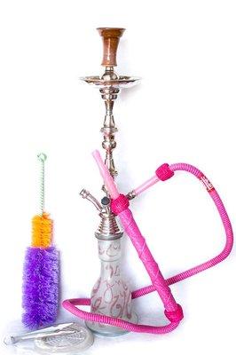 32 Inches Caravan Hookah in Pink Authentic look just like the old days. Elegant copper pipe that looks good and works great.