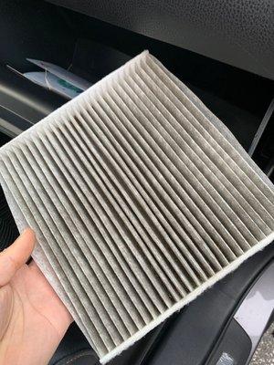 Dirty cabin air filter