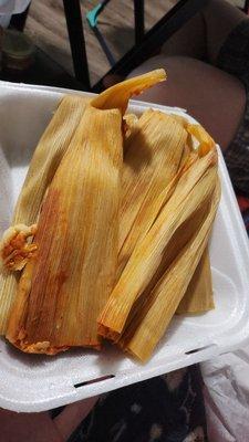 Pork and chicken tamale