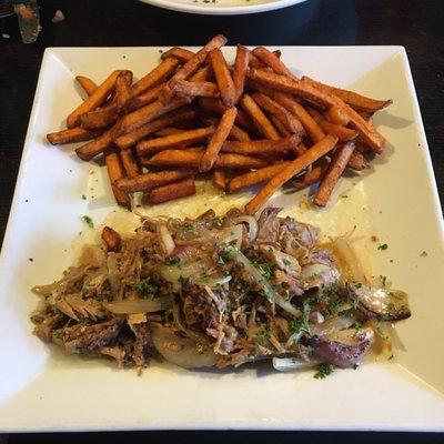 Lechon Asado Lunch ($8.95) with a side of boniato frito (sweet potato fries)