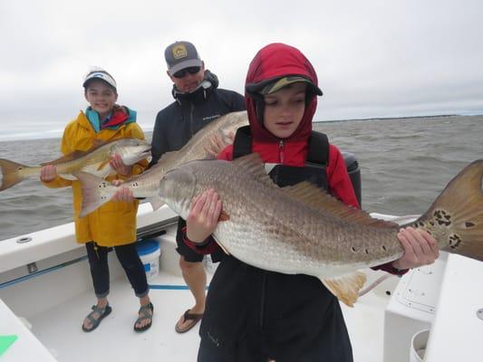 11 yr old with his 1st bull red drum