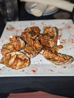 Jambalaya stuffed oysters