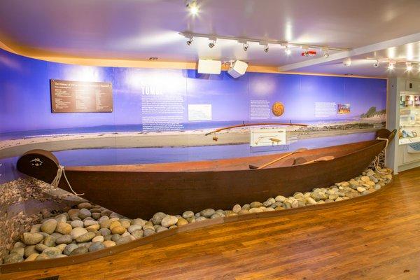 Chumash plank canoe, called a Tomol