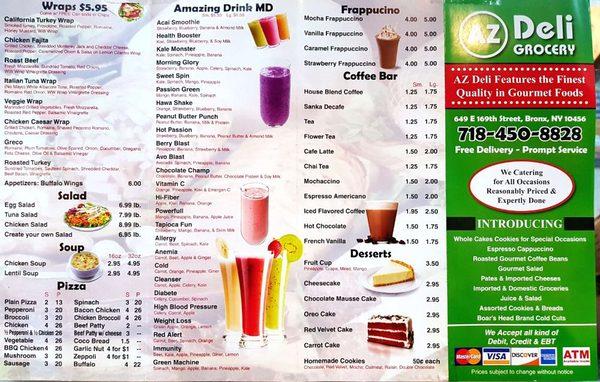 az menu front page