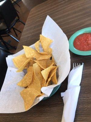 Chips and red sauce