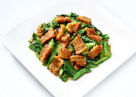 CHINESE BROCCOLI WITH CRISPY PORK