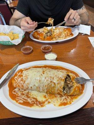 Carne asada wet burrito