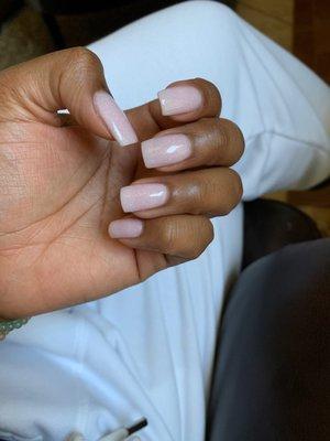 Close up of my manicure (SNS) by Tony. These are my natural nails