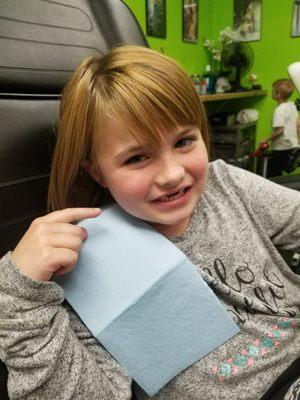 Such a brave girl getting her first princess earrings!