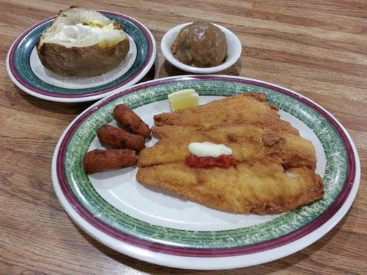 $8.99 - Fried Flounder - 4 Stars - Gus doesn't offer much frills or very many spices but this flounder was fabulous.