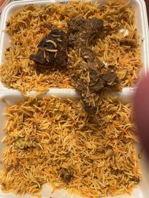 Goat Biryani 16 dollars all rice and goat bones so disappointing!!