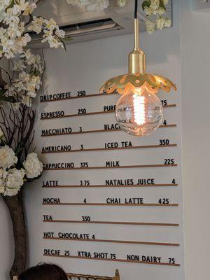 Drink menu