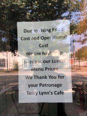 This is the sign on the door but remember they shut down at 10:00 am, and you can order at 10:30