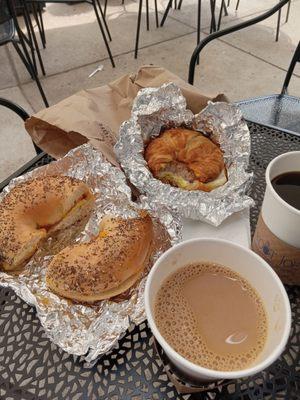 Breakfast sandwiches & coffee