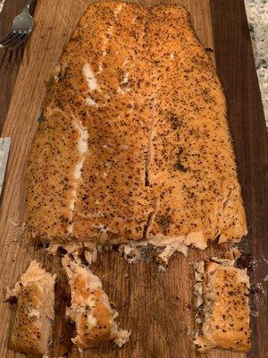 Costco fresh salmon, DELICIOUS on the smoker!!