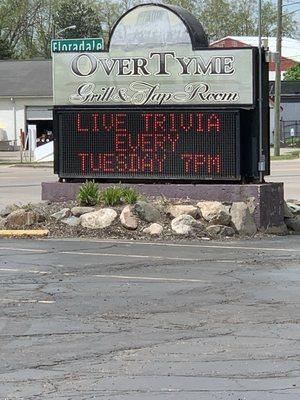 OverTyme Grill & Tap Room - Live Trivia Every Tuesday at 7pm