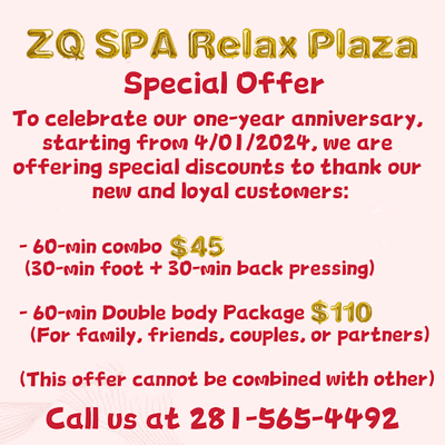 Special Offer:
To celebrate our one-year anniversary, starting from 4/01/2024, we are offering special discounts to thank our new and loyal