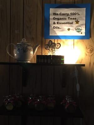 Organic teas and oils!   Very holistic and healthy inspiring place!