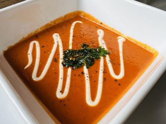 SOUP DU JOUR: Tomato curry ($10)