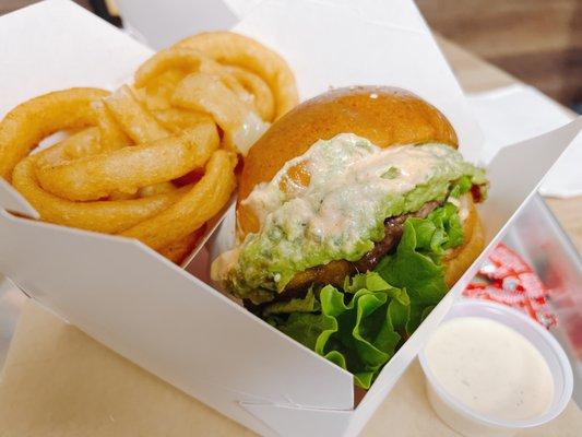 Fire burger, Burger with Guacamole