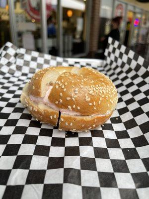 Sesame with strawberry cream cheese