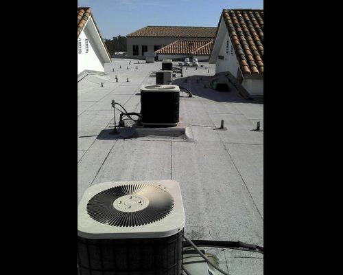 Here is a photo of air conditioners on the roof of the building