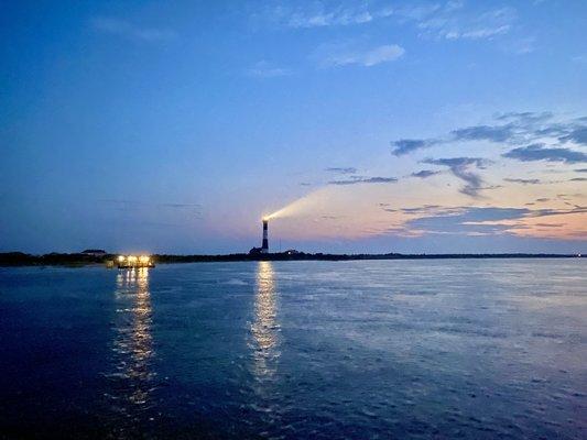 Fire Island Lighthouse as seen from The Moon Chaser last night